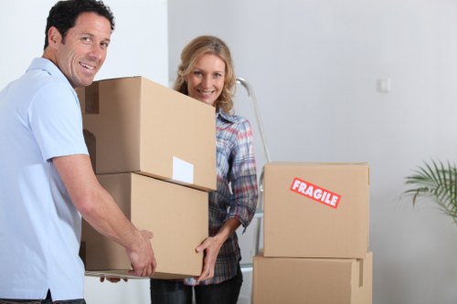 Boxes and furniture prepared for short-term storage in Becontreeheath